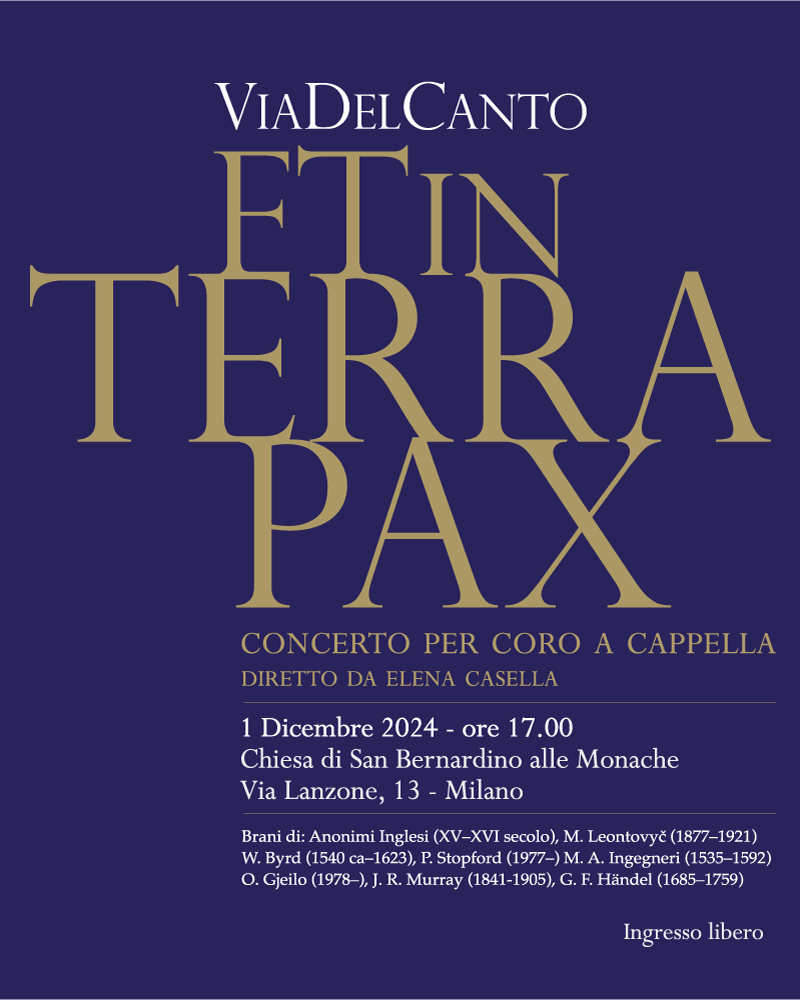 Viadelcanto, concerto Et in Terra Pax, 1 dicembre 2024